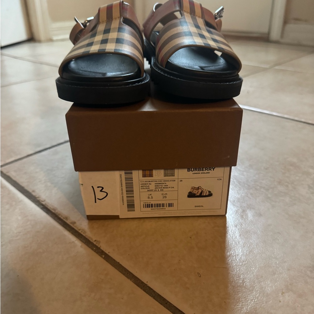 Authentic Burberry kids shoes 8.5. Great condition.